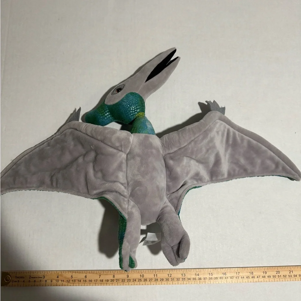 The Petting Zoo Blue Green and Grey Pterodactyl‎ 1994 Plush stuffed animal #A107